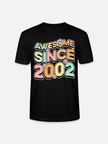Fantastic Since 2002 Flower theme - Stanley/Stella CRAFTER Unisex Organic T-Shirt - black