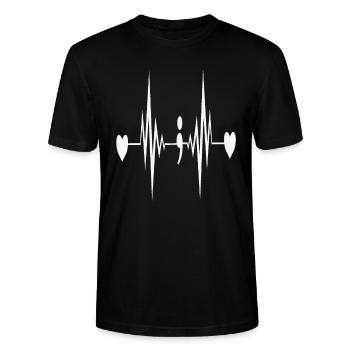 Heartbeat Mentla Health Matters Heart Comma - T-shirt bio CRAFTER Stanley Stella Unisexe - noir - Devant - Alina (178cm) & Michal (187cm)