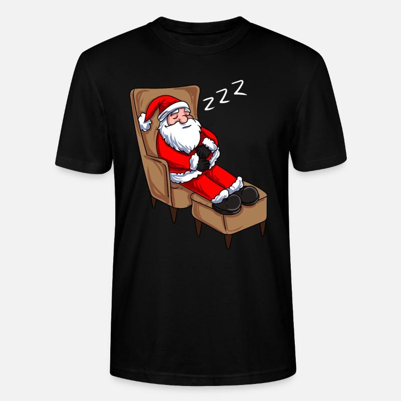 Weihnachtsmann schlafend - Stanley/Stella Unisex Bio-T-Shirt CRAFTER - Schwarz