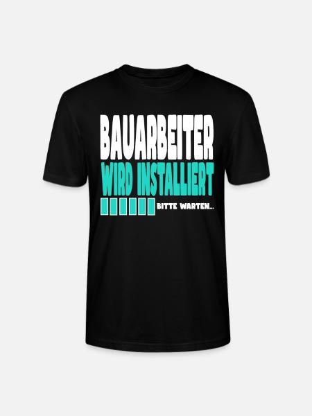Bauarbeiter wird installiert - Stanley/Stella Unisex Bio-T-Shirt CRAFTER - Schwarz