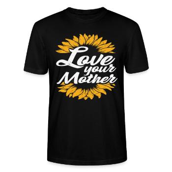 Aime ta mère Mère Citations d’amour - T-shirt bio CRAFTER Stanley Stella Unisexe - noir - Devant - Alina (178cm) & Michal (187cm)