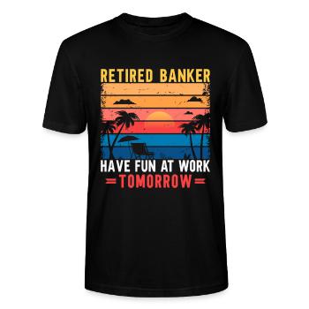 Banquier Banque Argent Banquier - T-shirt bio CRAFTER Stanley Stella Unisexe - noir - Devant - Alina (178cm) & Michal (187cm)