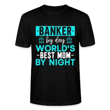 Banquier Banque Argent Banquier - T-shirt bio CRAFTER Stanley Stella Unisexe - noir - Devant - Alina (178cm) & Michal (187cm)