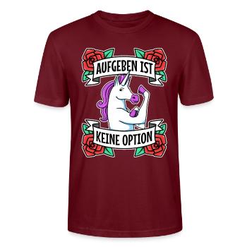 Aufgeben ist keine option - Stanley/Stella Unisex Bio-T-Shirt CRAFTER - Burgunderrot - Vorne - Alina (178cm) & Michal (187cm)