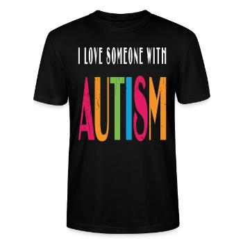 J’aime quelqu’un avec autisme Autisme Rétro - T-shirt bio CRAFTER Stanley Stella Unisexe - noir - Devant - Alina (178cm) & Michal (187cm)