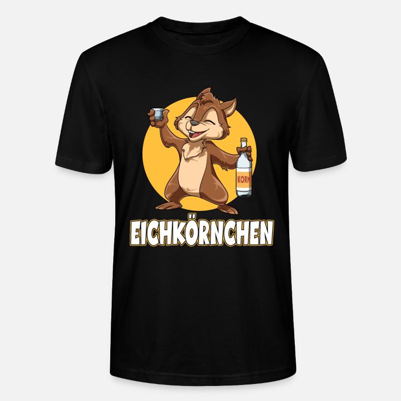 Eichkörnchen Eichhörnchen mit Korn - Stanley/Stella Unisex Bio-T-Shirt CRAFTER - Schwarz