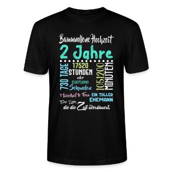 Baumwollene Hochzeit 2 Jahre Hochzeit Partner - Stanley/Stella Unisex Bio-T-Shirt CRAFTER - Schwarz - Vorne - Alina (178cm) & Michal (187cm)