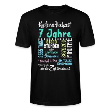 Kupferne Hochzeit 7 Jahre Hochzeit Partner Feiern - Stanley/Stella Unisex Bio-T-Shirt CRAFTER - Schwarz - Vorne - Alina (178cm) & Michal (187cm)