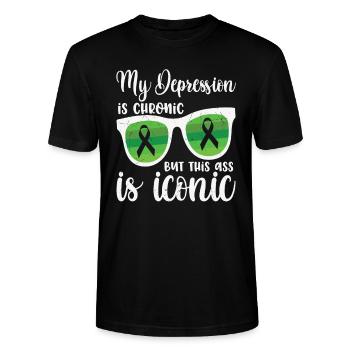 Eff Meine Angst Angst Zitate - Stanley/Stella Unisex Bio-T-Shirt CRAFTER - Schwarz - Vorne - Alina (178cm) & Michal (187cm)