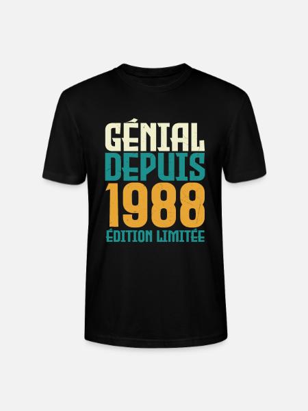 Génial depuis 1988 - T-shirt bio CRAFTER Stanley Stella Unisexe - noir