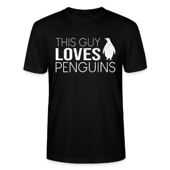 Type Penguin Saying - Stanley/Stella CRAFTER Unisex Organic T-Shirt - black - Front - Alina (178cm) & Michal (187cm)