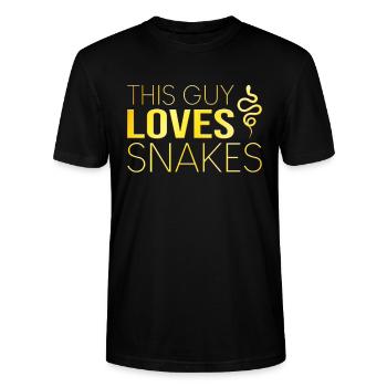 Type Snake Saying - Stanley/Stella CRAFTER Unisex Organic T-Shirt - black - Front - Alina (178cm) & Michal (187cm)