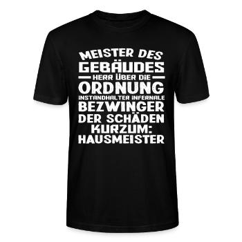 Hausmeister - Stanley/Stella Unisex Bio-T-Shirt CRAFTER - Schwarz - Vorne - Alina (178cm) & Michal (187cm)