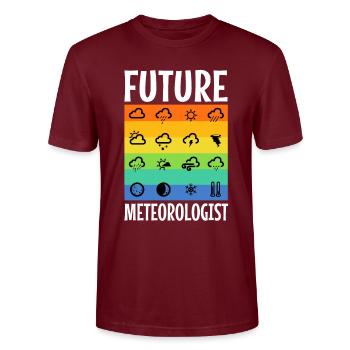 Futur météorologue - T-shirt bio CRAFTER Stanley Stella Unisexe - bordeaux - Devant - Alina (178cm) & Michal (187cm)