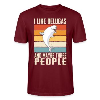 Bélugas Océan Bélugas Baleines - T-shirt bio CRAFTER Stanley Stella Unisexe - bordeaux - Devant - Alina (178cm) & Michal (187cm)