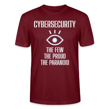 Cybersecurity - IT-Sicherheit Informatiker - Stanley/Stella Unisex Bio-T-Shirt CRAFTER - Burgunderrot - Vorne - Alina (178cm) & Michal (187cm)