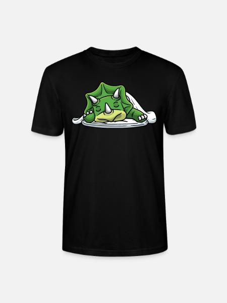 Sleeping Triceratops Dinosaur Napping - Stanley/Stella CRAFTER Unisex Organic T-Shirt - black