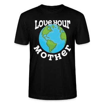 Aime ta mère Mère Citations d’amour - T-shirt bio CRAFTER Stanley Stella Unisexe - noir - Devant - Alina (178cm) & Michal (187cm)