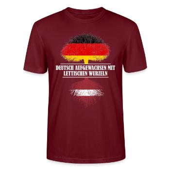 Deutsch mit lettischen Wurzeln - Stanley/Stella Unisex Bio-T-Shirt CRAFTER - Burgunderrot - Vorne - Alina (178cm) & Michal (187cm)