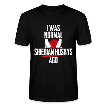Ich war normal 2 Siberian Huskys voher - Stanley/Stella Unisex Bio-T-Shirt CRAFTER - Schwarz - Vorne - Alina (178cm) & Michal (187cm)