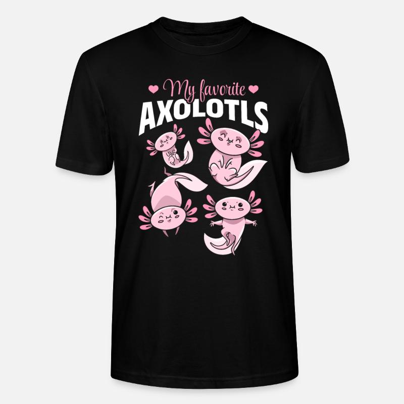Kawaii Axolotls Mignon Axolotls - T-shirt bio CRAFTER Stanley Stella Unisexe - noir
