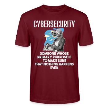 Cybersecurity - IT-Sicherheit Informatiker - Stanley/Stella Unisex Bio-T-Shirt CRAFTER - Burgunderrot - Vorne - Alina (178cm) & Michal (187cm)