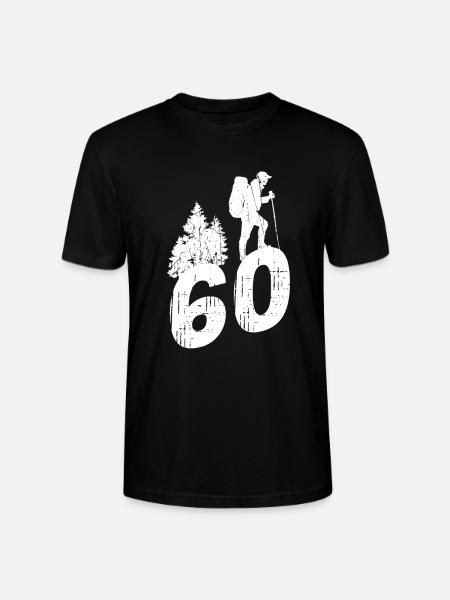 Wandelen 60ste verjaardag Wandelaars 60 jaar outdoor - Stanley/Stella Uniseks bio-T-shirt CRAFTER - zwart