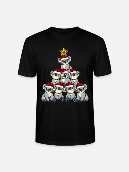 Koala Christmas Tree - Stanley/Stella CRAFTER Unisex Organic T-Shirt - black