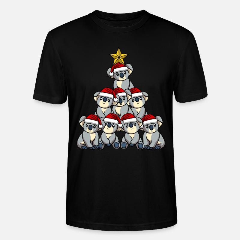 Koala Weihnachtsbaum - Stanley/Stella Unisex Bio-T-Shirt CRAFTER - Schwarz