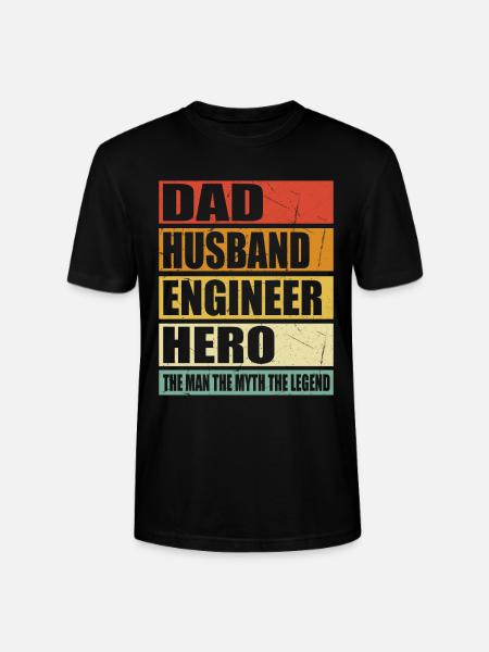 Father Husband Engineer Held - Stanley/Stella CRAFTER Unisex Organic T-Shirt - black