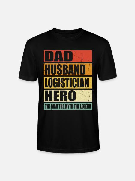 Father Husband Logistician Held - Stanley/Stella CRAFTER Unisex Organic T-Shirt - black
