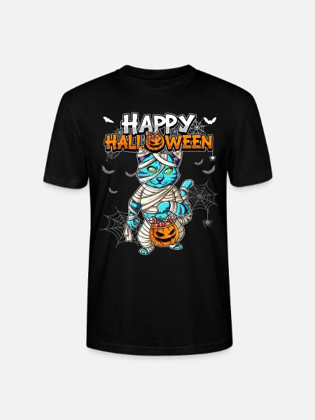 Halloween Katze Mumie - Stanley/Stella Unisex Bio-T-Shirt CRAFTER - Schwarz