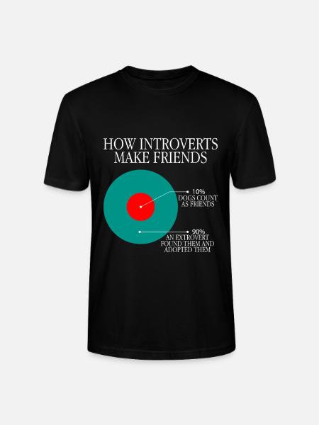 How Introverts Make Friends 3 - Stanley/Stella CRAFTER Unisex Organic T-Shirt - black