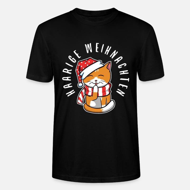 Haarige weihnachten - Stanley/Stella Unisex Bio-T-Shirt CRAFTER - Schwarz