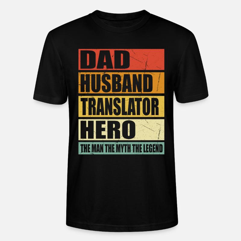 Vater Ehemann Übersetzer Held - Stanley/Stella Unisex Bio-T-Shirt CRAFTER - Schwarz
