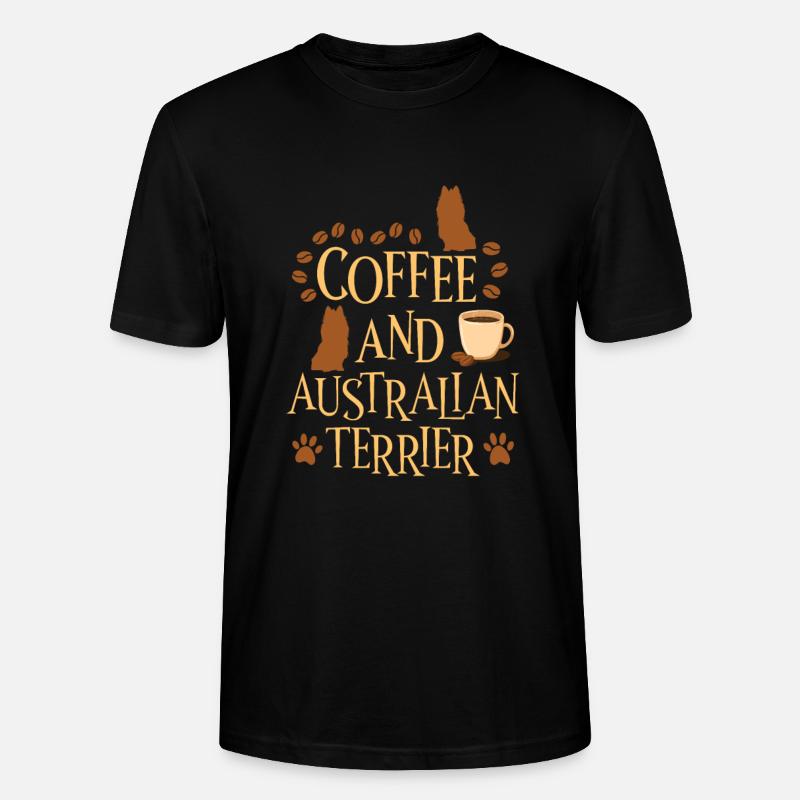 Café et terrier australien - T-shirt bio CRAFTER Stanley Stella Unisexe - noir