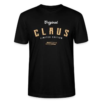 Claus Limited Edition - Stanley/Stella Unisex Bio-T-Shirt CRAFTER - Schwarz - Vorne - Alina (178cm) & Michal (187cm)