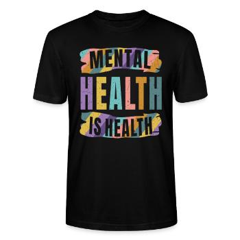La santé mentale est la santé Éducation à la santé mentale - T-shirt bio CRAFTER Stanley Stella Unisexe - noir - Devant - Alina (178cm) & Michal (187cm)