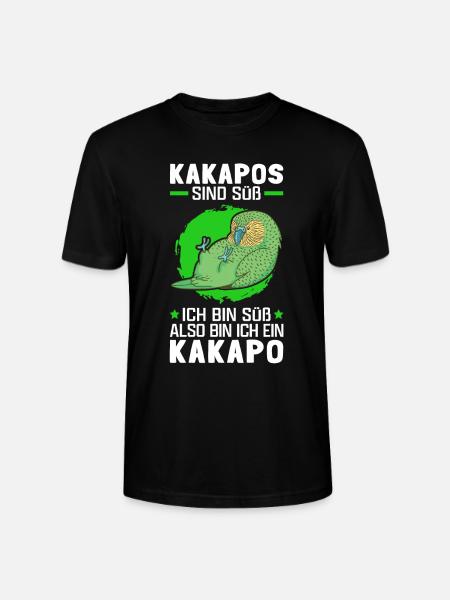 Kakapo sind süß flugunfähiger Papagei - Stanley/Stella Unisex Bio-T-Shirt CRAFTER - Schwarz