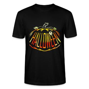 Pumpkin Drawing Halloween - Stanley/Stella Unisex Bio-T-Shirt CRAFTER - Schwarz - Vorne - Alina (178cm) & Michal (187cm)