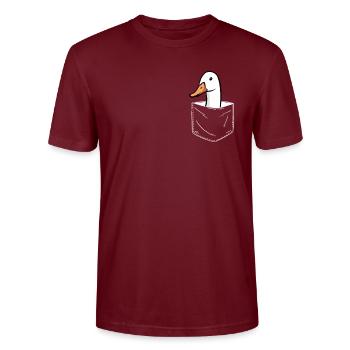 Canard Canards Oiseau Animal Charlatan - T-shirt bio CRAFTER Stanley Stella Unisexe - bordeaux - Devant - Alina (178cm) & Michal (187cm)