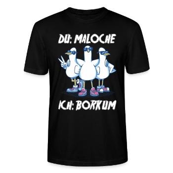 Nordsee Tauben Borkum - Stanley/Stella Unisex Bio-T-Shirt CRAFTER - Schwarz - Vorne - Alina (178cm) & Michal (187cm)