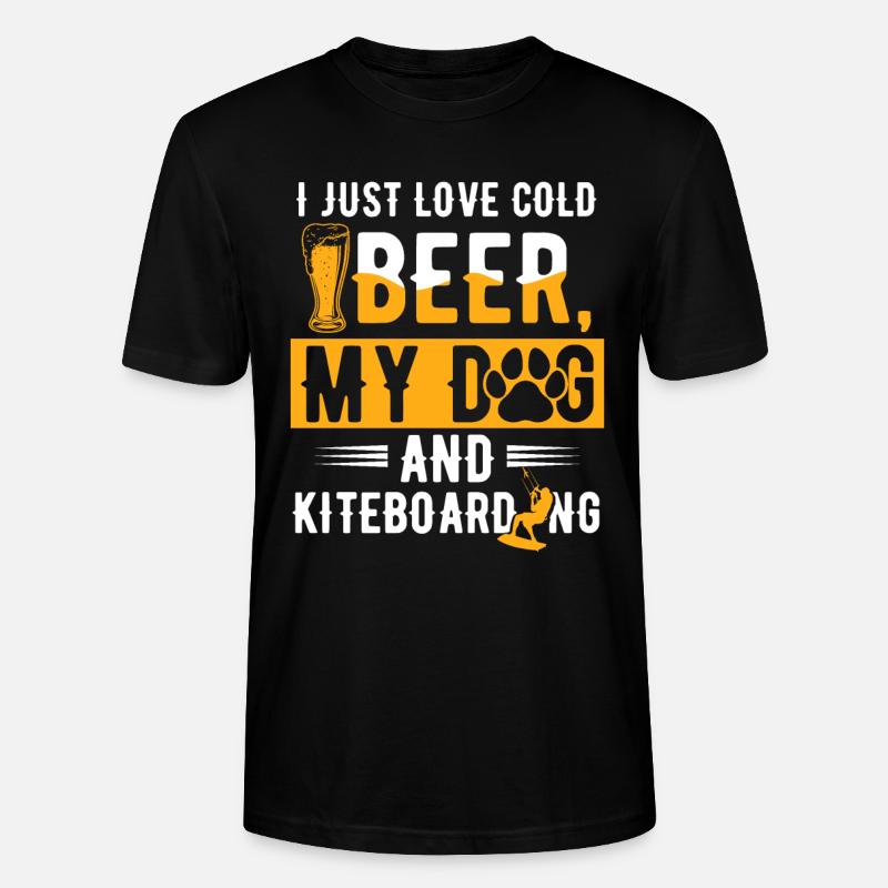 Bier Hund Windsurfen Kiteboarder - Stanley/Stella Unisex Bio-T-Shirt CRAFTER - Schwarz