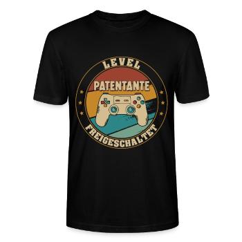 Patentante Level Loading 2021 Schwangerschaft - Stanley/Stella Unisex Bio-T-Shirt CRAFTER - Schwarz - Vorne - Alina (178cm) & Michal (187cm)