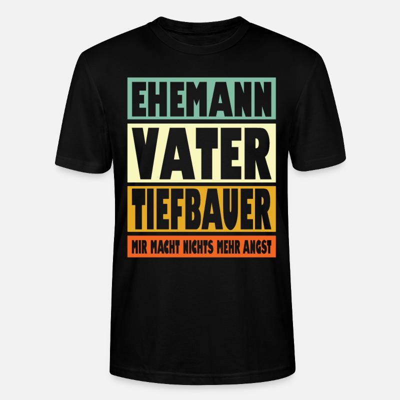 Tiefbauer Vater Ehemann Held - Stanley/Stella Unisex Bio-T-Shirt CRAFTER - Schwarz