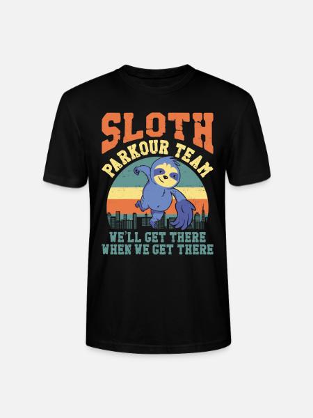 Parkour Free Running Traceur Sloth - Stanley/Stella CRAFTER Unisex Organic T-Shirt - black
