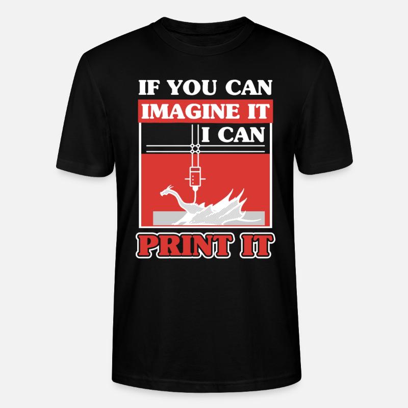 Imprimante d’impression numérique 3D Scan - T-shirt bio CRAFTER Stanley Stella Unisexe - noir