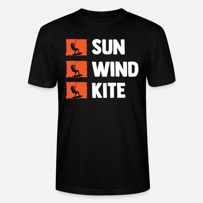 Kite Kitesurf Kiteboard - T-shirt bio CRAFTER Stanley Stella Unisexe - noir
