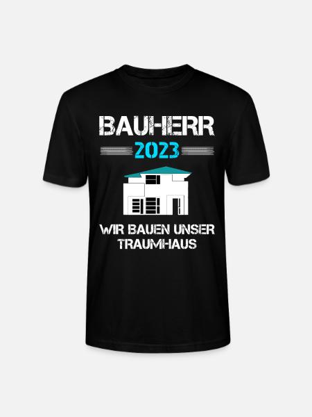 Bauherr 2023 Häuslebauer Eigenheim Geschenk - Stanley/Stella Unisex Bio-T-Shirt CRAFTER - Schwarz