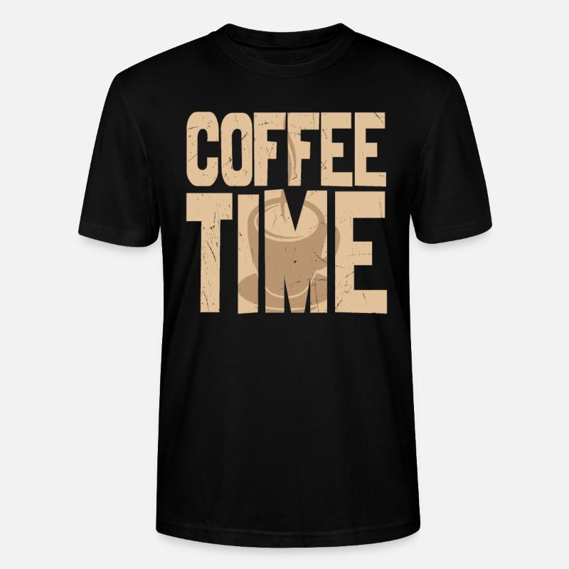 Coffee Time Coffee Lover - Stanley/Stella CRAFTER Unisex Organic T-Shirt - black
